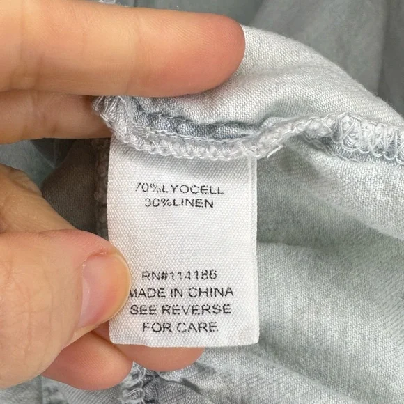 Anthropologie ap Light Wash Tiered Peplum Blouse Small - Picture 3 of 4